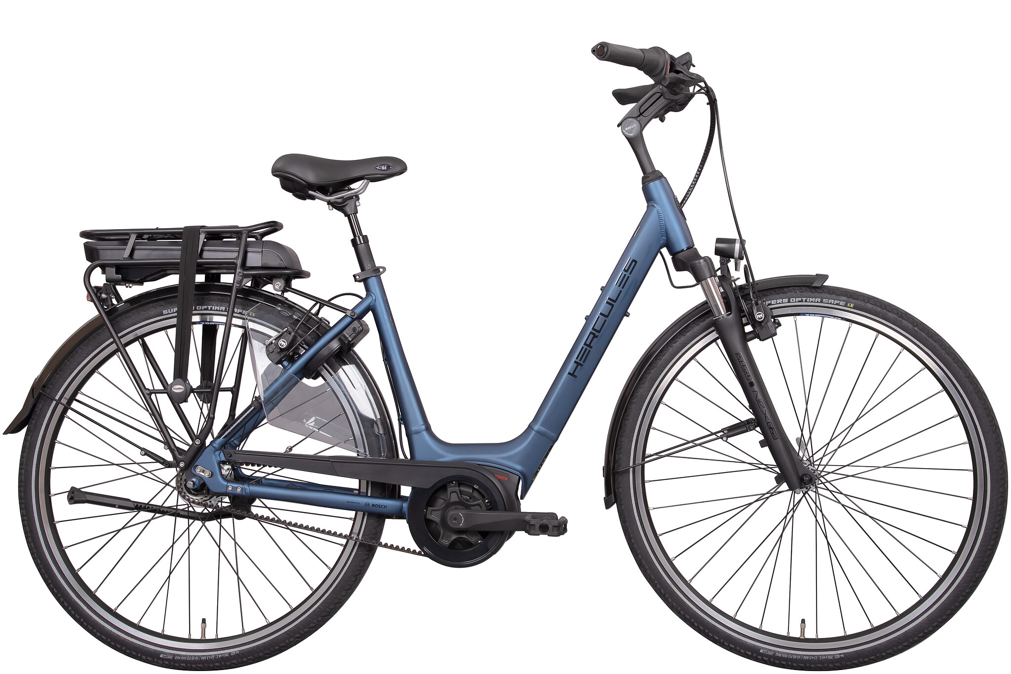 Hercules Elektrische stadsfiets Montfoort F7 Belt Uni 55 cm Mat Blauw 400 Wh