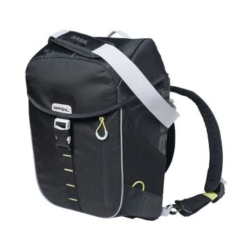 Basil fietsschoudertas miles daypack 16 liter Zwart/lime