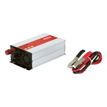 Carpoint Omvormer 12V>230V 600W accuklemmen Frans/Belgisch stopcontact