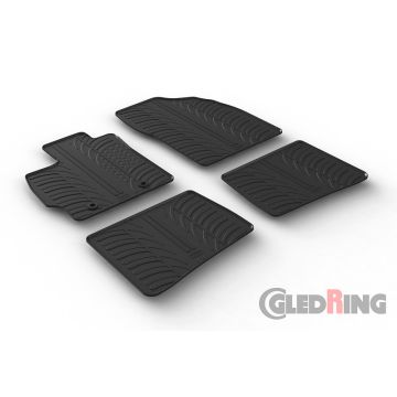 Gledring Rubbermatten passend voor Toyota Prius III 2009-2012 (T profiel 4-delig + montageclips)