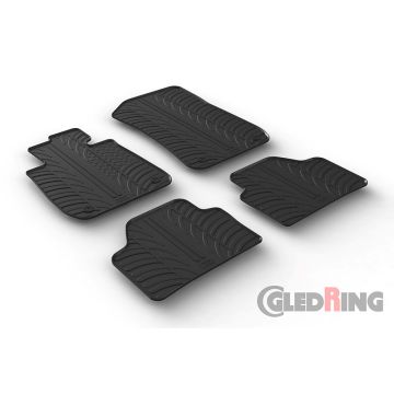 Gledring Rubbermatten passend voor BMW X1 2009-2015 (T profiel 4-delig + montageclips)