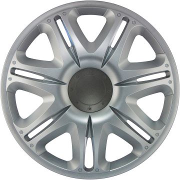 J-Tec 4-Delige Wieldoppenset Nascar 16-inch zilver