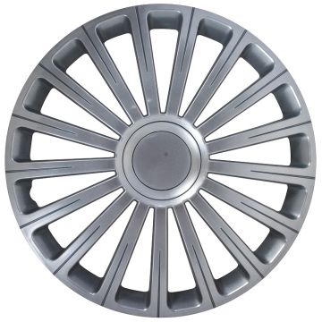 AutoStyle 4-Delige Wieldoppenset Radical 15-inch zilver + chroom ring