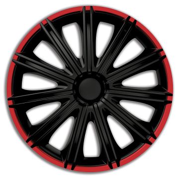 AutoStyle 4-Delige Wieldoppenset Nero R 15-inch zwart/rood