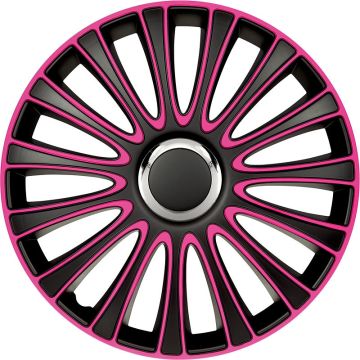 AutoStyle 4-Delige Wieldoppenset LeMans 16-inch zwart/roze