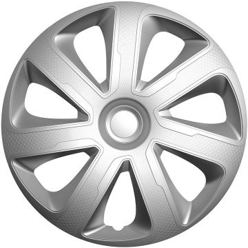 AutoStyle 4-Delige Wieldoppenset Livorno 15-inch zilver carbon-look