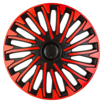 AutoStyle 4-Delige Wieldoppenset Soho 15-inch zwart/rood