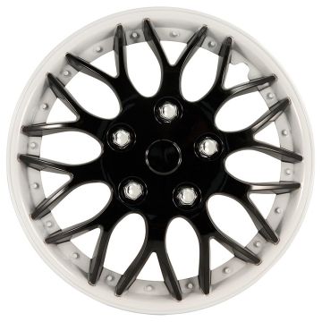 AutoStyle 4-Delige Wieldoppenset Missouri 16-inch zwart/witte rand