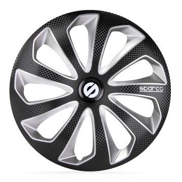 Sparco 4-Delige Wieldoppenset Sicilia 13-inch zwart/zilver/carbon