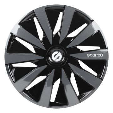 Sparco 4-Delige Wieldoppenset Lazio 13-inch zwart/grijs