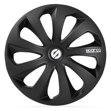 Sparco 4-Delige Wieldoppenset Sicilia 14-inch zwart/carbon