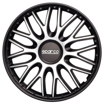 Sparco 4-Delige Wieldoppenset Roma 14-inch zilver/zwart