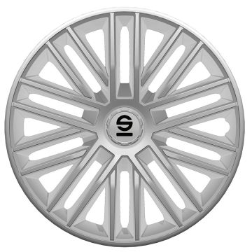 Sparco 4-Delige Wieldoppenset Bergamo 15-inch zilver