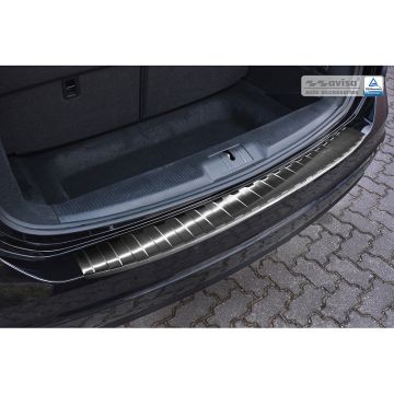 Avisa Zwart RVS Achterbumperprotector passend voor Seat Alhambra & Volkswagen Sharan II 2010- 'Ribs'