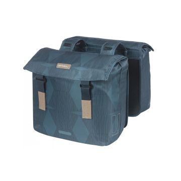 Basil dubbele fietstas elegance 40 tot 49 liter Blauw