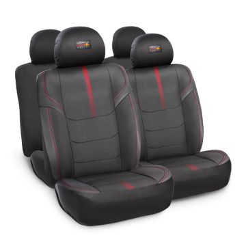 Red Bull Oracle Universele stoelhoezenset Pro - 10-delige set - Zwart/Rood - geschikt voor Side-Airbags