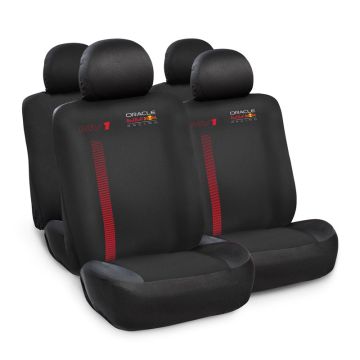 Red Bull Oracle Universele stoelhoezenset MV1 - 10-delige set - Zwart/Rood - geschikt voor Side-Airbags