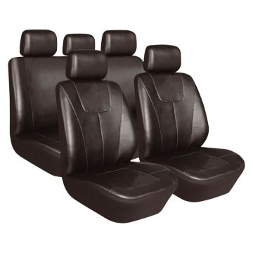 Stoelhoezenset 'Demio' Mat zwart PVC kunstleder (11-delig) (ook geschikt voor Side-Airbags)