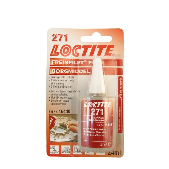 Loctite 271 borgmlddel hoog 24 ml Rood