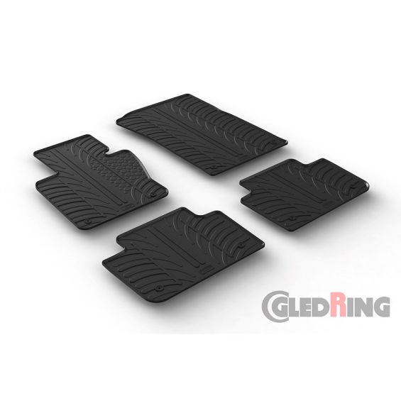 Gledring Rubbermatten passend voor BMW X3 2004-2010 (T profiel 4-delig + montageclips)