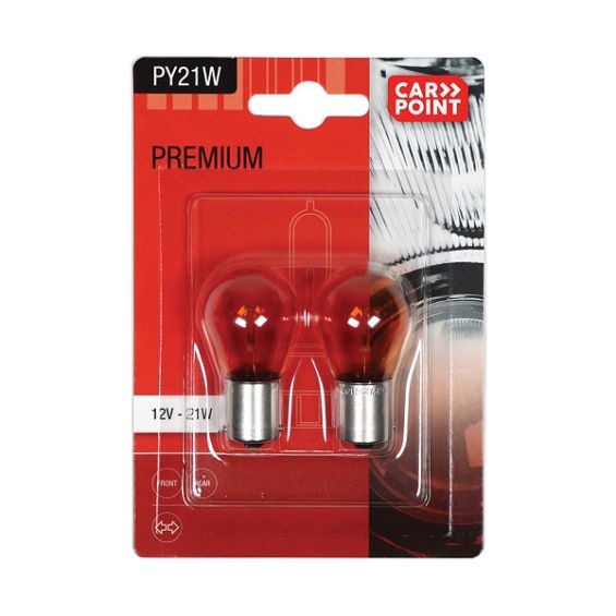 Carpoint Premium Autolampen 12V PY21W 2 Stuks