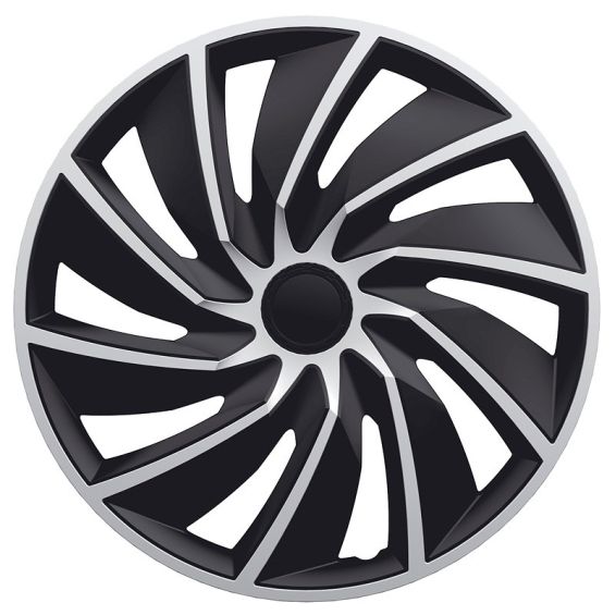 AutoStyle 4-Delige Wieldoppenset Turbo 15-inch zilver/zwart