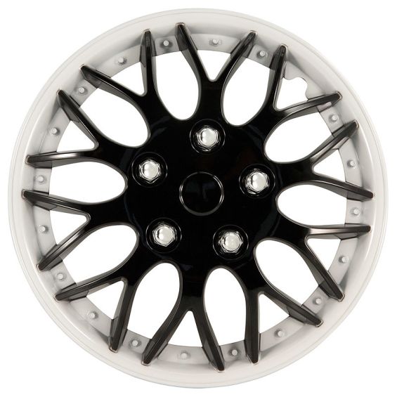 AutoStyle 4-Delige Wieldoppenset Missouri 14-inch zwart/witte rand