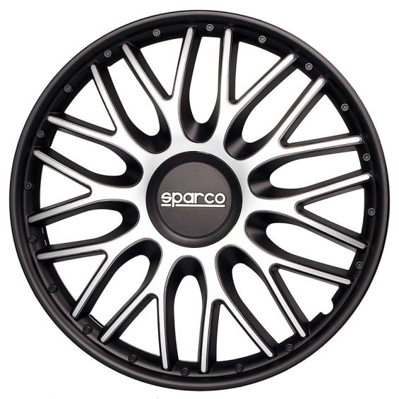 Sparco 4-Delige Wieldoppenset Roma 13-inch zilver/zwart