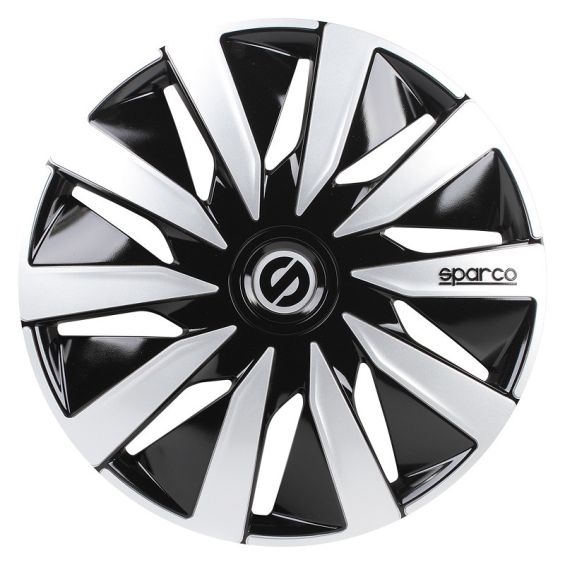 Sparco 4-Delige Wieldoppenset Lazio 15-inch zwart/zilver