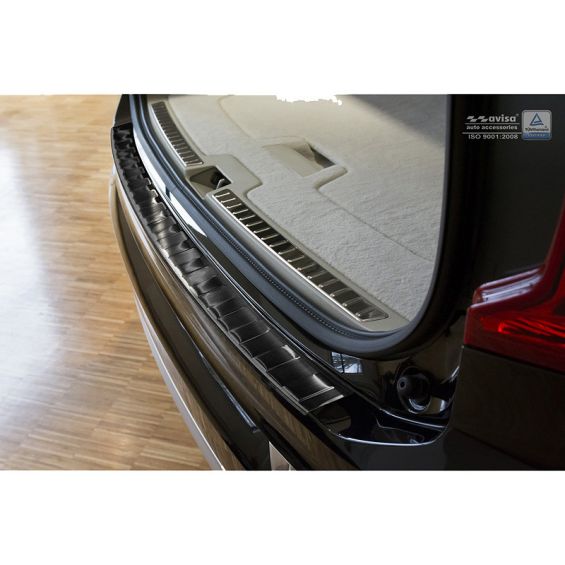 Avisa Zwart RVS Achterbumperprotector passend voor Volvo XC90 2015- 'Ribs'