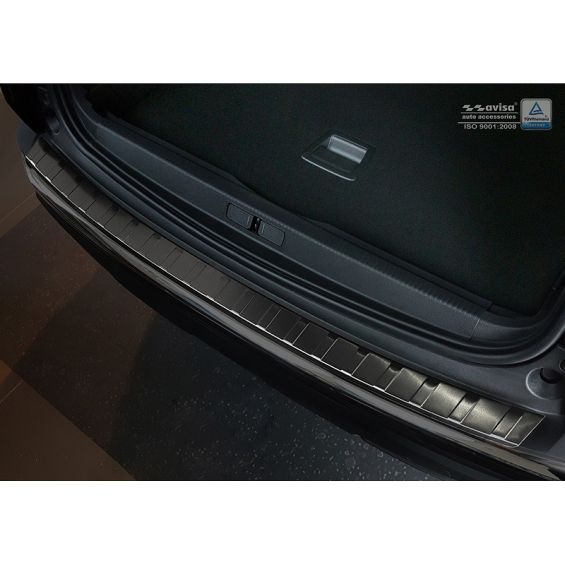 Avisa Zwart RVS Achterbumperprotector passend voor Peugeot 3008 II 2016- 'Ribs'