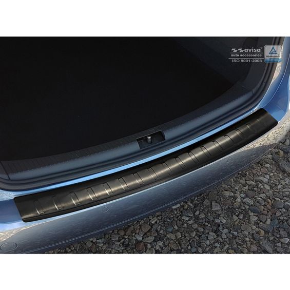 Avisa Zwart RVS Achterbumperprotector passend voor Volkswagen Touran II 2010-2015 'Ribs'