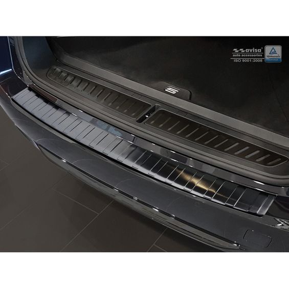 Avisa Zwart RVS Achterbumperprotector passend voor BMW 5-Serie G31 Touring 2016- excl. M-Sport 'Ribs'