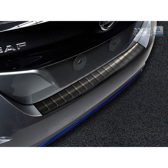 Avisa Zwart RVS Achterbumperprotector passend voor Nissan Leaf II 2017- 'Ribs'