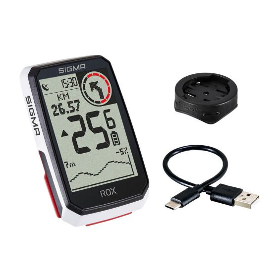 Sigma GPS Fietscomputer ROX 4.0 GPS met standaard stuurhouder wit